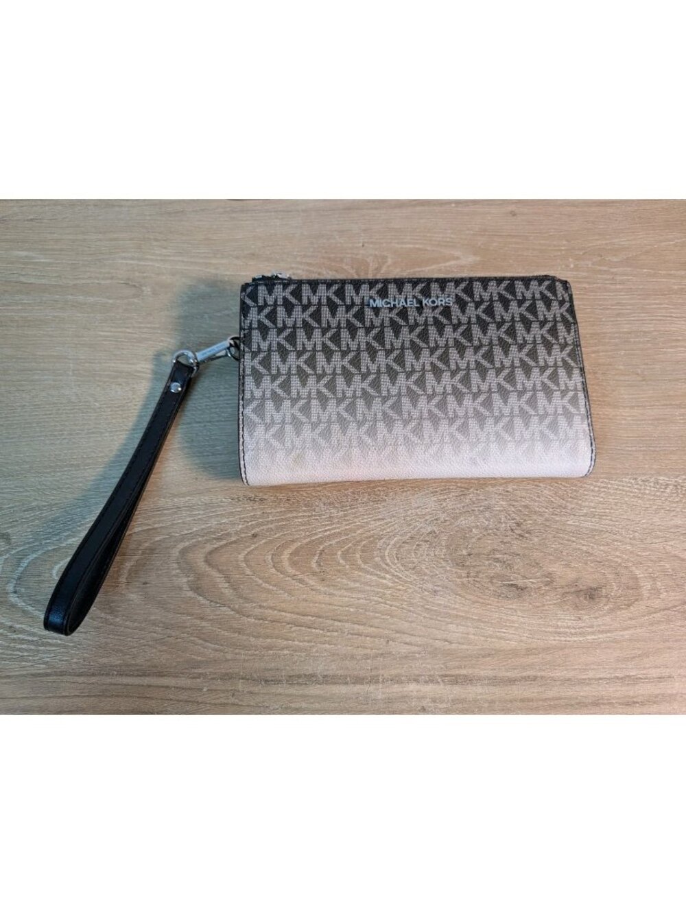 Michael Kors Jet Set Travel Large Double Zip Wallet MK Ombré Husk Multi